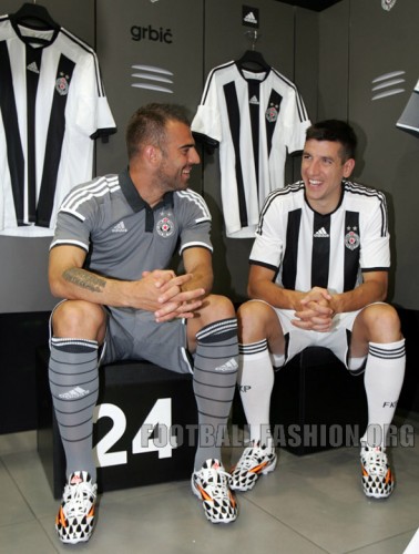 FK Partizan Belgrade 2014 2015 adidas Home and Away Football Kit, Soccer Jersey, Dres