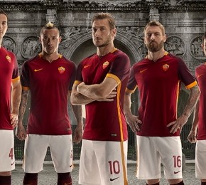 AS Roma 2015 2016 Nike Home Football Kiit, Soccer Jersey, Shirt, Maglia, Gara, Camiseta