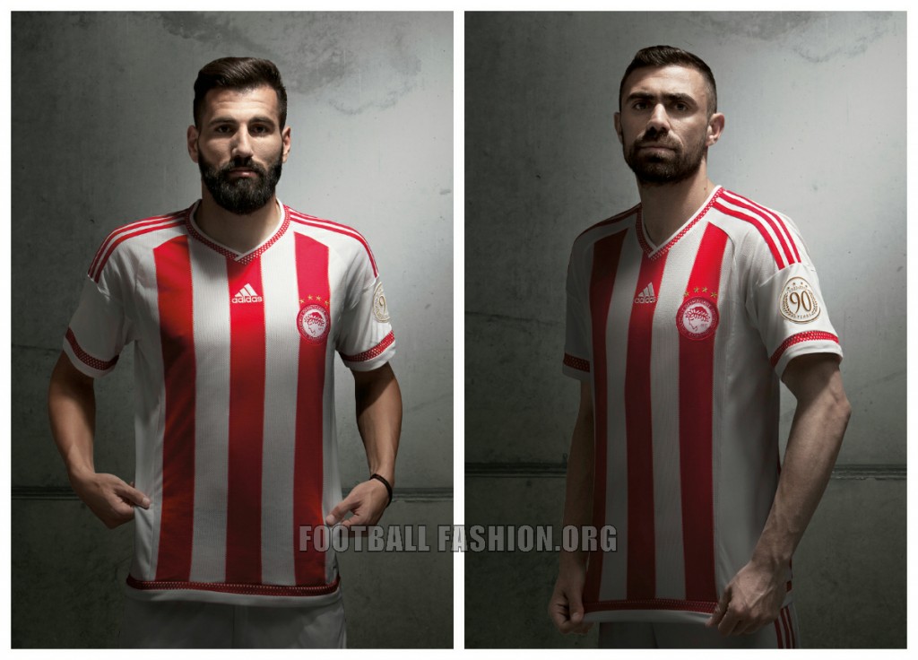 Olympiacos FC 2015 2016 adidas Home Football Kit, Soccer Jersey, Shirt