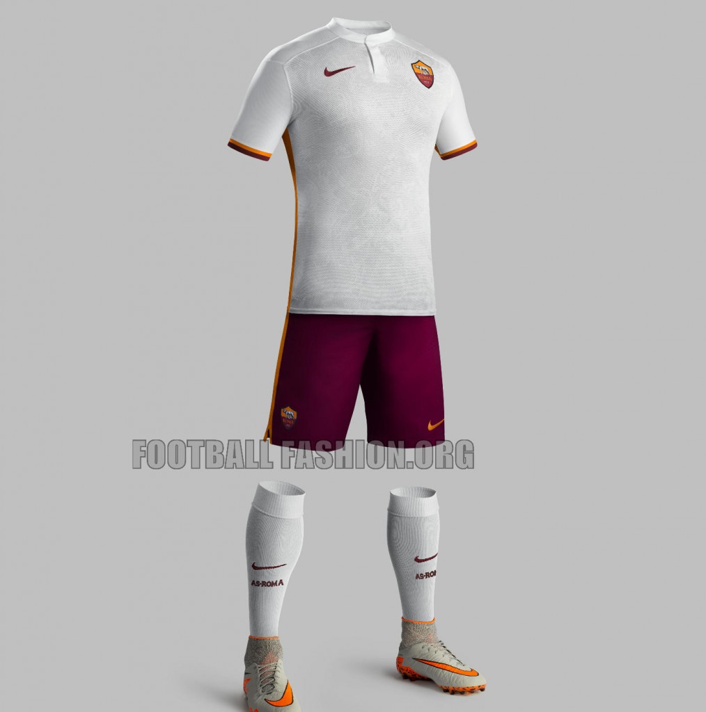 AS Roma 2015 2016 Nike White Away Football Kiit, Soccer Jersey, Shirt, Maglia, Gara, Camiseta