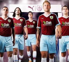Burnley Football Club 2015 2016 PUMA Claret Home Kit, Soccer Jersey, Shirt