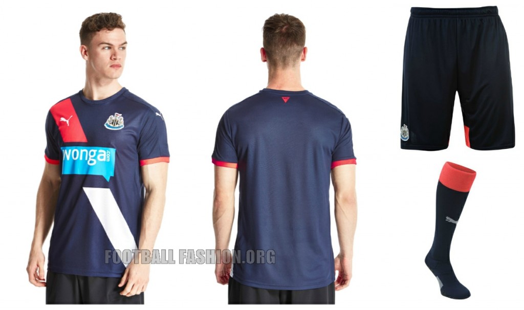 Newcastle United 2015 2016 PUMA Third Football Kit, Soccer Jersey, Shirt, Camiseta, Maillot