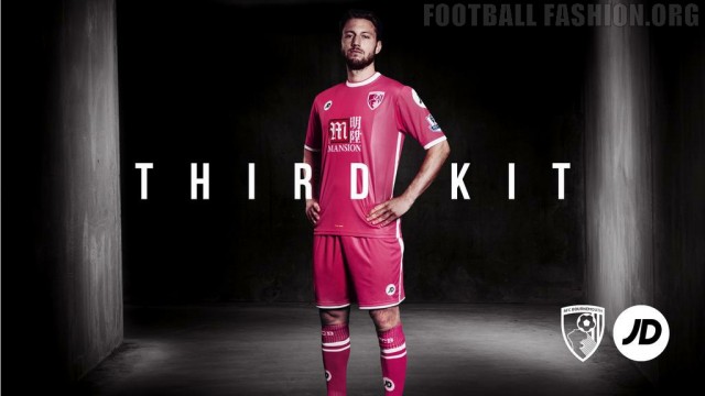 AFC Bournemouth 2015 2016 JD Sports Pink Third Football Kit, Soccer Jersey, Shirt