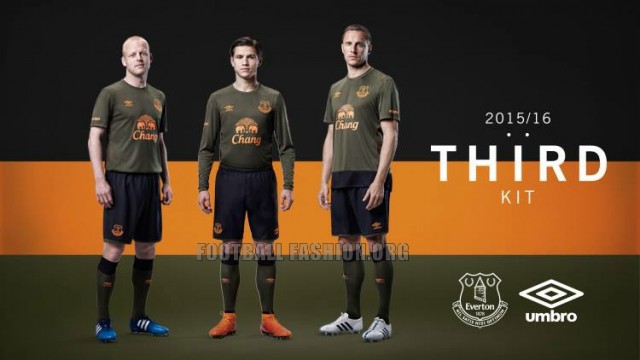 Everton Football Club 2015 2016 Green Umbro Third Kit, Soccer Jersey, Shirt, Camiseta, Maillot