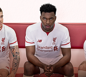 Liverpool Football Club 2015 2016 White New Balance Away Kit, Shirt, Soccer Jersey, Camiseta de Futbol