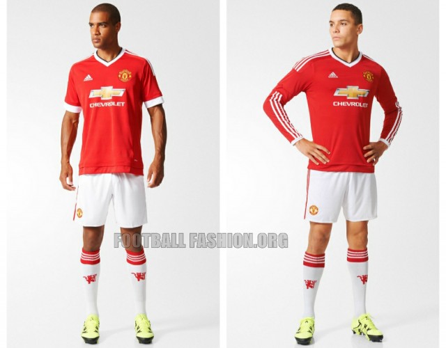 Manchester United 2015 2016 Red adidas Home Football Kit, Soccer Jersey, Shirt, Camiseta, Maillot, Trikot, Equipacion
