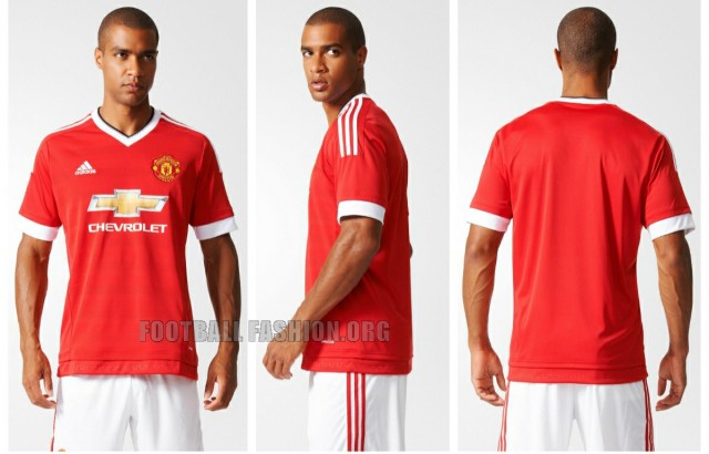Manchester United 2015 2016 Red adidas Home Football Kit, Soccer Jersey, Shirt, Camiseta, Maillot, Trikot, Equipacion