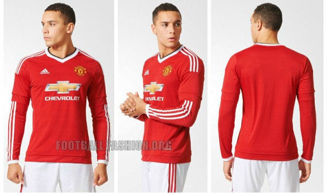 Manchester United 2015 2016 Red adidas Home Football Kit, Soccer Jersey, Shirt, Camiseta, Maillot, Trikot, Equipacion