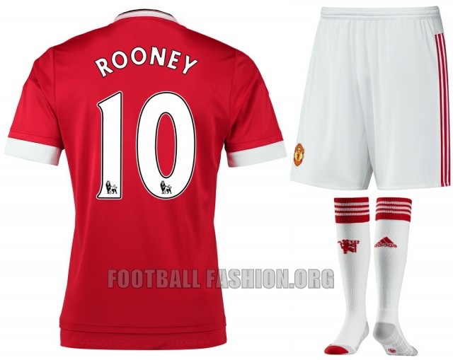 Manchester United 2015 2016 Red adidas Home Football Kit, Soccer Jersey, Shirt, Camiseta, Maillot, Trikot, Equipacion