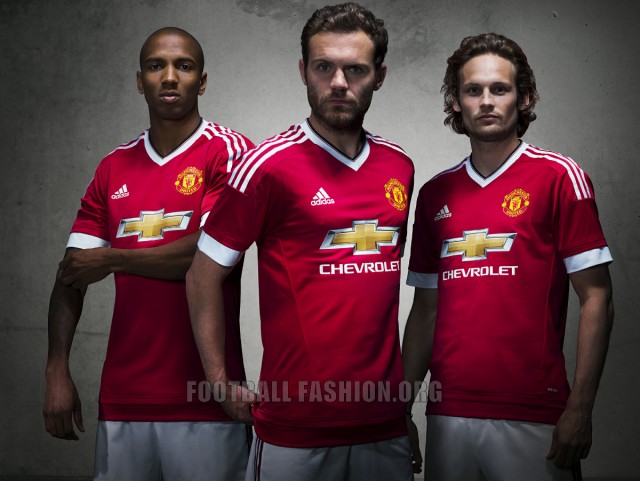 Manchester United 2015 2016 Red adidas Home Football Kit, Soccer Jersey, Shirt, Camiseta, Maillot, Trikot, Equipacion