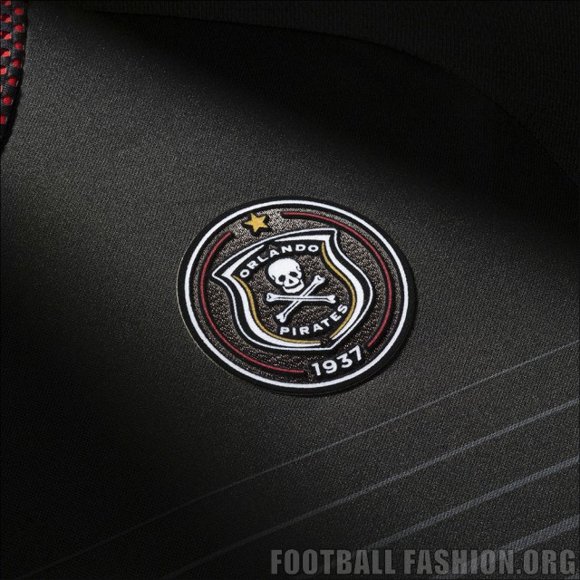 Orlando Pirates 2015 2016 adidas Black Home Football Kit, Soccer Jersey, Shirt