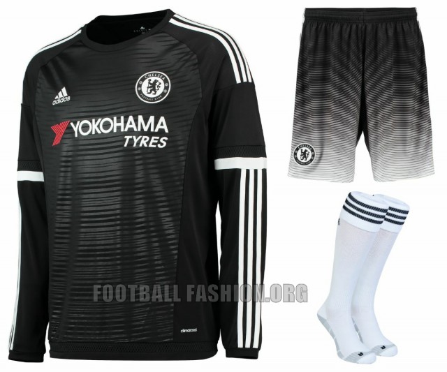 Chelsea Football Club 2015 2016 Black adidas Third Kit, Soccer Jersey, Shirt, Camiseta, Maillot, Trikot, Camisa