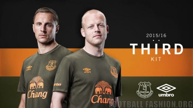 Everton Football Club 2015 2016 Green Umbro Third Kit, Soccer Jersey, Shirt, Camiseta, Maillot