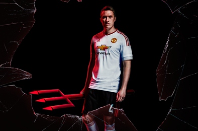 Manchester United FC White 2015 2016 adidas Away Football Kit, Soccer Jersey, Shirt, Maillot, Camiseta, Gara, Equipacion, Trikot, Tenue
