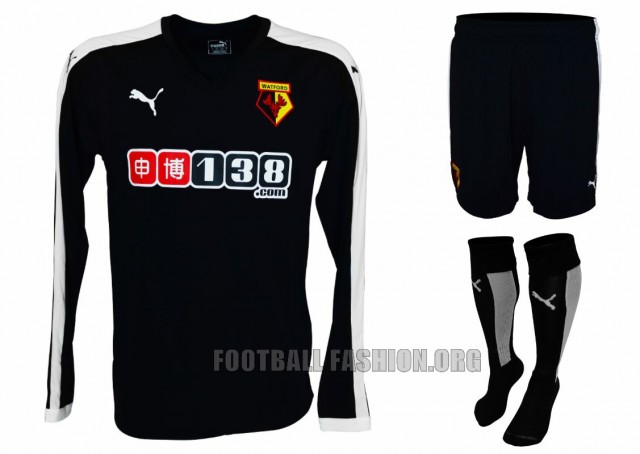 Watford Football Club 2015 2016 Black PUMA Away Kit, Soccer Jersey, Shirt