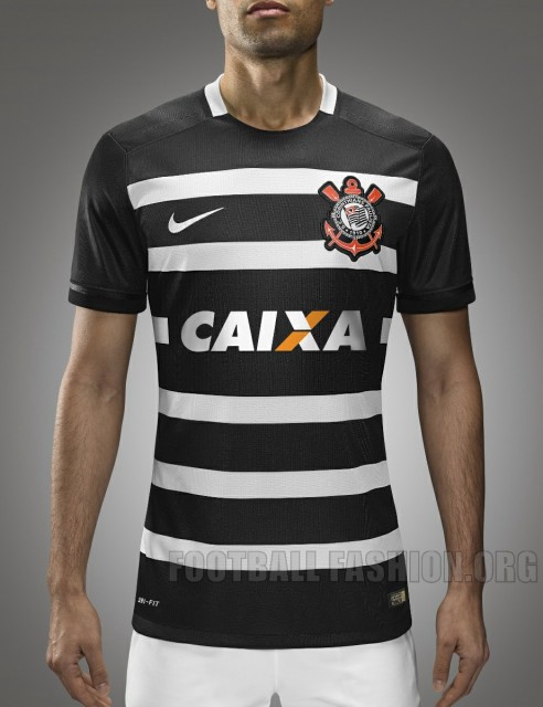 Corinthians 2015 2016 Nike Black Away Football Kit, Soccer Jersey, Shirt, Camisa, Camiseta