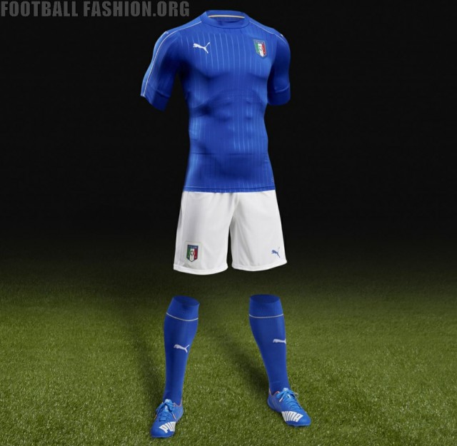 Italy EURO 2016 PUMA Blue Home Football Kit, Soccer Jersey, Shirt, Gara, Maglia, Camiseta