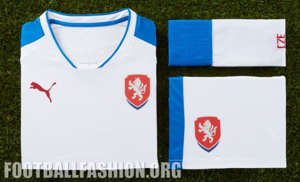 Czech Republic EURO 2016 PUMA White Away Football Kit, Soccer Jersey, Shirt, Venkovní dres národního týmu pro EURO 2016 ve Francii