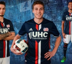 New England Revolution 2016 adidas Home Soccer Jersey, Football Kit, Shirt, Camiseta de Futbol