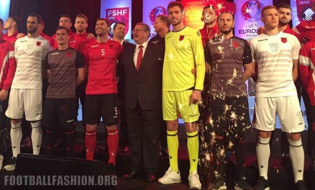 Albania EURO 2016 Macron Home, Away and Third Football Kit, Soccer Jersey, Shirt, Shqiptare Loje