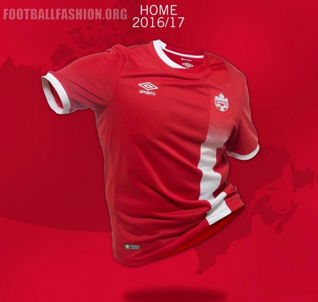 Canada 2016 Umbro Home Soccer Jersey, Shirt, Football Kit, Maillot