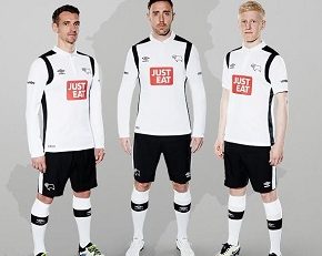 Derby County FC 2016 2017 Umbro Home Football Kit, Soccer Jersey, Shirt