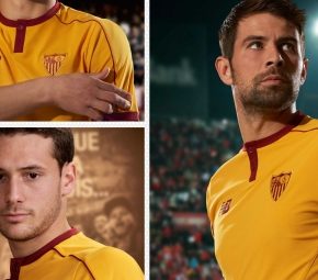 Sevilla FC 2016 2017 New Balance Yellow Third Football Kit, Soccer Jersey, Shirt, Camiseta de Futbol Amarilla, Equipacion de Europa