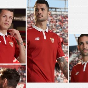 Sevilla FC 2016 2017 New Balance Red Away Football Kit, Soccer Jersey, Shirt, Camiseta de Futbol Roja, Equipacion
