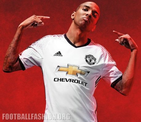 Manchester United FC White 2016 2017 adidas Third Football Kit, Soccer Jersey, Shirt, Maillot, Camiseta, Gara, Equipacion, Trikot, Tenue