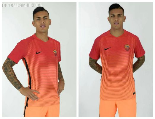 AS Roma 2016 2017 Nike Orange Third Soccer Jersey, Shirt, Football Kit, Gara, Maglia, Camiseta, Camisa