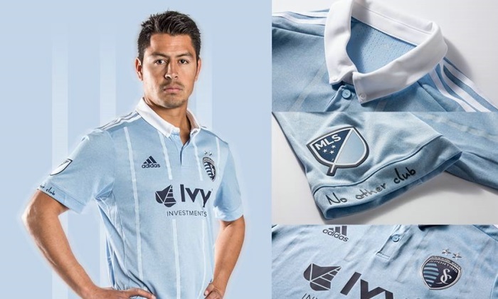 Sporting KC 2017 adidas Home Soccer Jersey, Football Shirt, Kit, Camiseta de Futbol