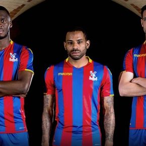 Crystal Palace FC 2017 2018 Macron Home Football Kit, Soccer Jersey, Shirt