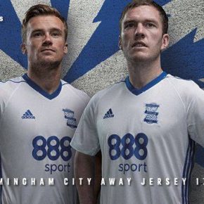 Birmingham City FC 2017 2018 adidas Away Football Kit, Soccer Jersey, Shirt