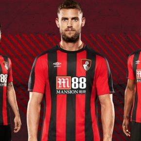 AFC Bournemouth 2017 2018 Umbro Home Football Kit, Soccer Jersey, Shirt, Camiseta, Maillot