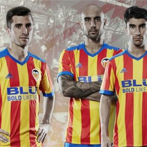 Valencia CF 2017 2018 adidas Away Senyera Football Kit, Soccer Jersey, Shirt, Camiseta de Futbol, Camisa, Equipacion
