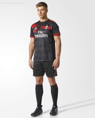 AC Milan 2017 2018 adidas Black Third Soccer Jersey, Shirt, Football Kit, Gara, Maglia, Camisa, Camiseta, Maillot, Trikot