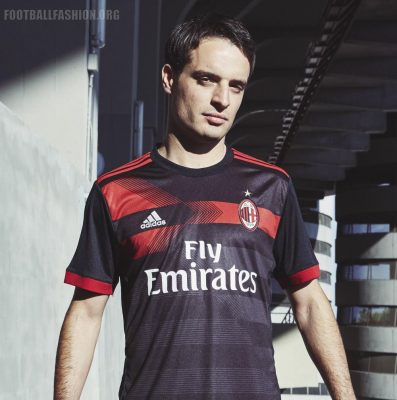 AC Milan 2017 2018 adidas Black Third Soccer Jersey, Shirt, Football Kit, Gara, Maglia, Camisa, Camiseta, Maillot, Trikot