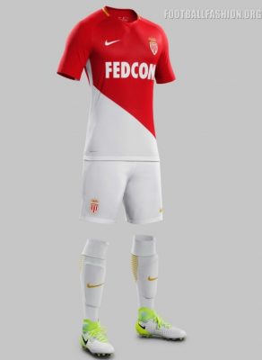 AS Monaco 2017 2018 Nike Home Football Kit, Soccer Jersey, Shirt, Maillot, Camiseta, Camisa, Trikot, Tenue