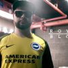 Brighton and Hove Albion 2017 2018 Nike Yellow Away Premier League Football Kit, Shirt, Soccer Jersey
