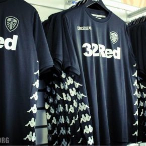Leeds United 2017 2018 Kappa Black Away Football Kit, Soccer Jersey, Shirt