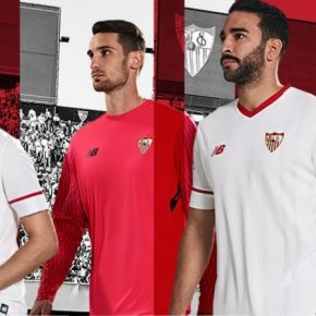 Sevilla FC 2017 2018 New Balance Football Kit, Soccer Jersey, Shirt, Camiseta de Futbol, Equipacion, Maillot, Trikot, Tenue