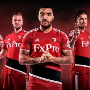 Watford FC 2017 2018 adidas Away Football Kit, Soccer Jersey, Shirt, Camiseta, Camisa, Trikot, Maillot, Maglia
