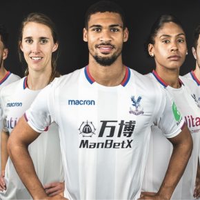 Crystal Palace FC 2017 2018 Macron White Third Football Kit, Soccer Jersey, Shirt