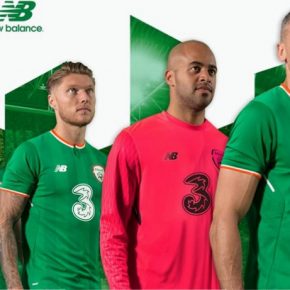 Republic of Ireland 2017 2018 New Balance Green Home Football Kit, Soccer Jersey, Shirt, Uniform