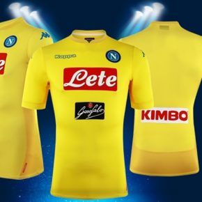 SSC Napoli 2017 2018 Kappa Yellow Away Football Kit, Shirt, Soccer Jersey, Gara, Maglia, Camiseta, Camisa, Maillot, Trikot, Tenue