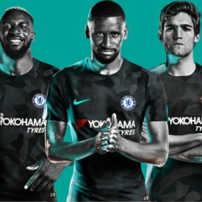 Chelsea FC 2017 2018 Nike Black Third Football Kit, Soccer Jersey, Shirt, Camiseta de Futbol, Camisa, Maillot, Trikot, Tenue, Dres