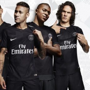 Paris Saint-Germain 2017 2018 Nike Black Third Football Kit, Soccer Jersey, Shirt, Camisa, Camiseta, Trikot, Maillot