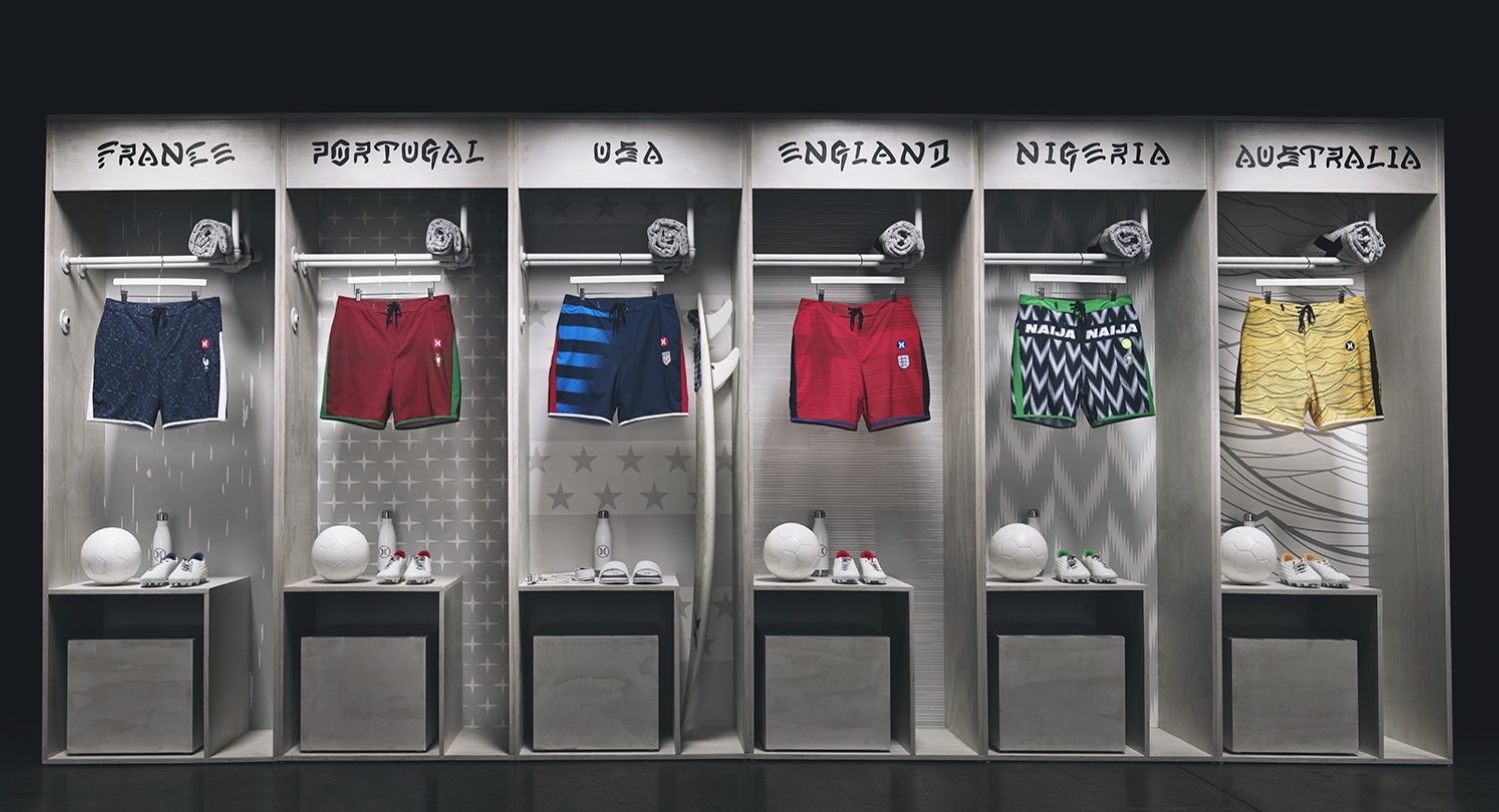 spreker Vlieger Lao Hurley Unveils 2018 World Cup National Team Board Shorts - FOOTBALL FASHION