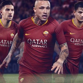AS Roma 2018 2019 Nike Home Football Kit, Soccer Jersey, Shirt, Gara, Maglia, Camisa, Camiseta