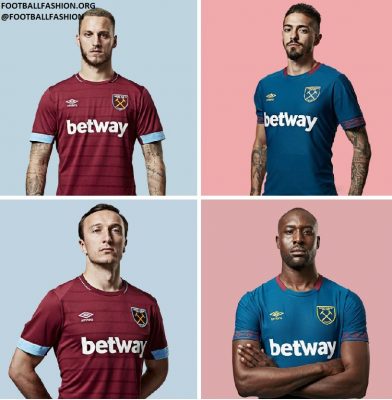 West Ham United 2018 2019 Umbro Home Football Kit, Soccer Jersey, Shirt, Camiseta, Camisa, Maillot, Trikot
